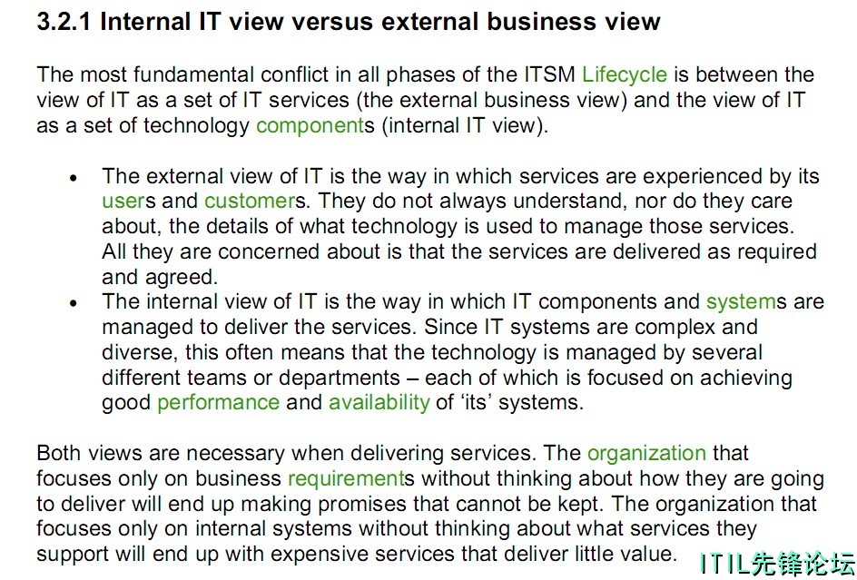 SO 3.2.1 Internal IT view versus external business view